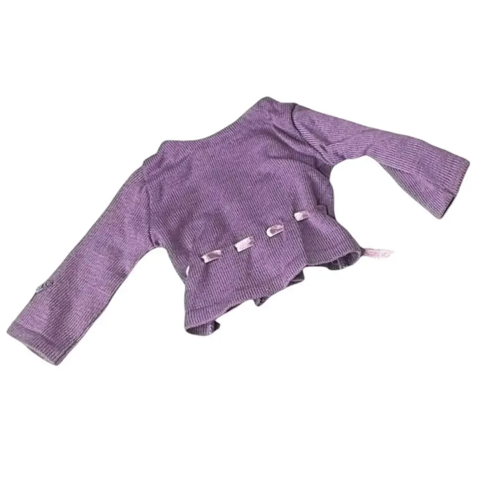 American Girl Today Sweater Go Anywhere Meet Outfit Top Purple Ribbon Tie 2002